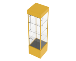 Four tier glass tower display case isolated on background. 3d rendering - illustration png