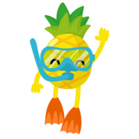 ananas dykning dykning, dykare simning, snorkling masker png