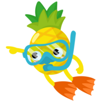 ananas dykning dykning, dykare simning, snorkling masker png