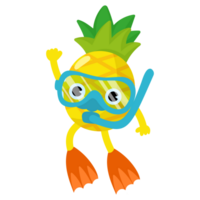 ananas dykning dykning, dykare simning, snorkling masker png