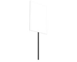 Handheld protest sign isolated on background. 3d rendering - illustration png