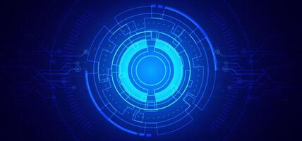 Abstract digital technology futuristic circuit board blue background, Cyber science tech layout, Innovation future Ai big data, Global internet network connection, Cloud hi-tech illustration vector