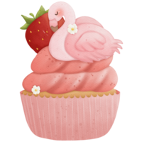 Animals sleep on cupcake watercolor clip art so cute png