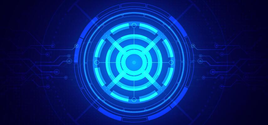 Abstract digital technology futuristic circuit board blue background, Cyber science tech layout, Innovation future Ai big data, Global internet network connection, Cloud hi-tech illustration