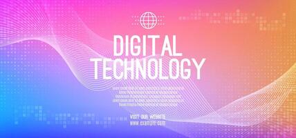 Abstract digital technology futuristic science blue pink background, Cyber science tech, Innovation communication future, Ai big data, internet network connection, Cloud hi-tech illustration vector