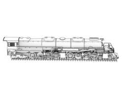 locomotiva isolado em fundo. 3d Renderização - ilustração png