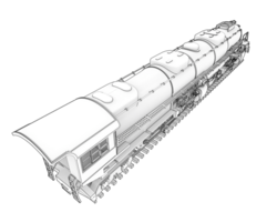 lokomotiv isolerat på bakgrund. 3d tolkning - illustration png