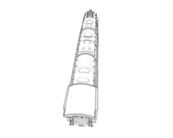 locomotora aislado en antecedentes. 3d representación - ilustración png