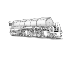 Locomotive isolated on background. 3d rendering - illustration png