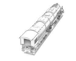 locomotiva isolado em fundo. 3d Renderização - ilustração png