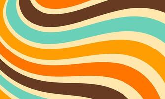 Abstract Vintage Retro 60s 70s Aesthetic Wave Pattern Background vector