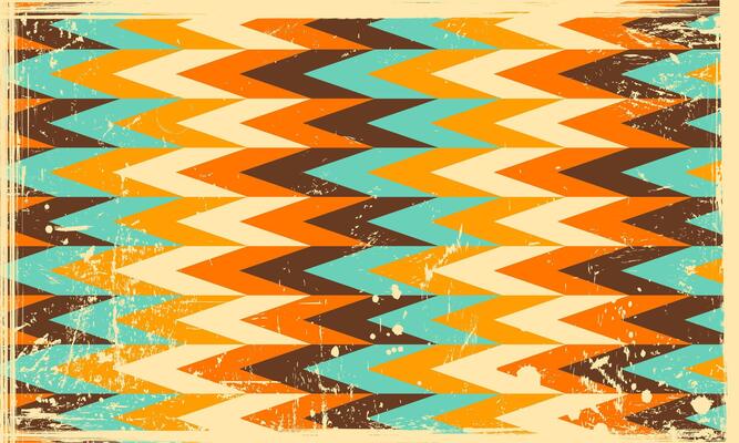 Abstract Vintage Retro 60s 70s Aesthetic Wavy Pattern Wallpaper with Rough Spilled Ink Print Texture