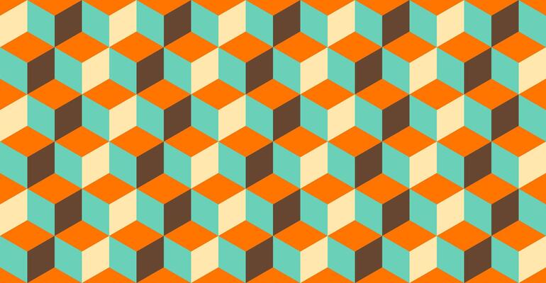 Seamless Tiling Abstract Geometric Vintage Retro Background Pattern