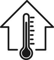 hogar habitación temperatura detección dispositivo icono vector