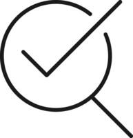 Magnifier with check mark icon. Quality Control Illustration. vector