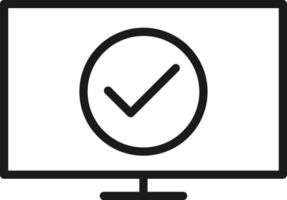 Monitoring with check mark icon. Quality Control Illustration. vector