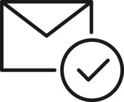 Mail with check mark icon. Quality Control Illustration. vector