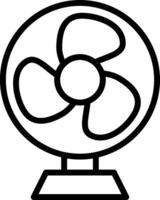 Table fan icon. cooling room with air flow illustration. vector