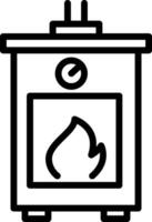 Flame Stove Electric Fireplace Icon vector