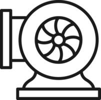 Air supply and exhaust air supply fan icon. Outdoor ducting applications illustration. vector