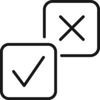 Cross and tick icon quality control symbol vector