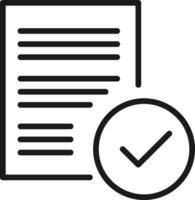 Document check mark approval icon. Quality Control Illustration. vector