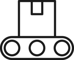 Conveyor belts and sorting machine icon. packaging production process symbol. vector
