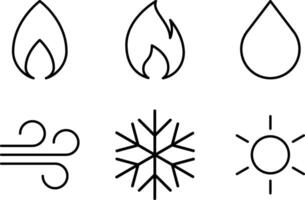 Hot cold water icon set. hvac symbol. vector