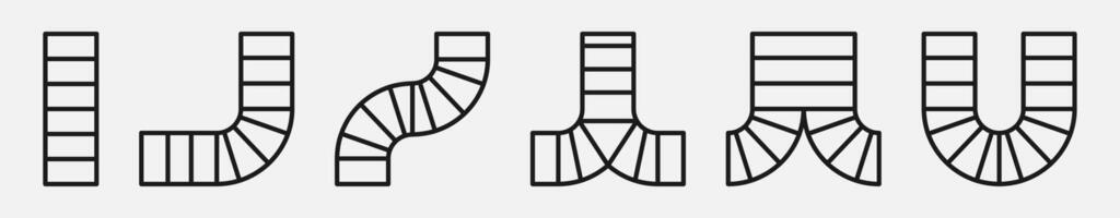 Exhaust air flow ducting pipe building icon vector