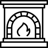 Fireplace heater room icon. Furniture and household illustration. vector