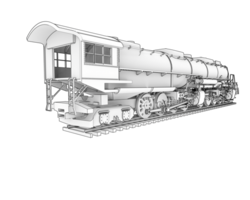 locomotiva isolato su sfondo. 3d interpretazione - illustrazione png