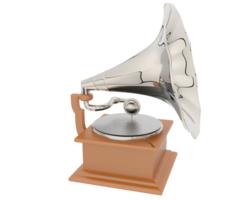 Grammophon isoliert auf Hintergrund. 3d Rendern - - Illustration png