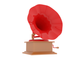 Grammophon isoliert auf Hintergrund. 3d Rendern - - Illustration png