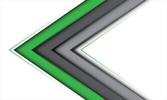 Abstract green grey arrow direction geometric on white design modern background vector
