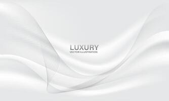 Abstract white grey wave luxury premium background vector