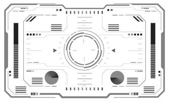 HUD sci-fi interface screen grey view on white design virtual reality futuristic technology display vector