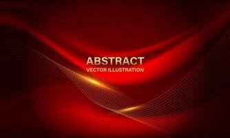 Abstract gold wave curve red luxury premium elegance creative design modern background vector