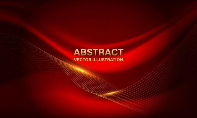Abstract gold wave curve red luxury premium elegance creative design modern background