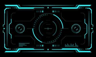 HUD sci-fi interface screen blue view design virtual reality futuristic technology display vector
