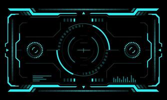 HUD sci-fi interface screen blue view design virtual reality futuristic technology display vector