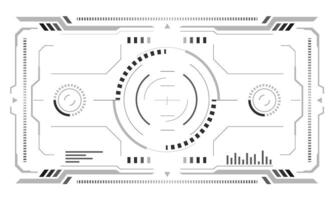 HUD sci-fi interface screen grey view on white design virtual reality futuristic technology display vector