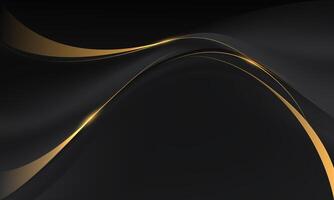 Abstract black gold line dynamic luxury curve smooth design modern premium elegant background vector