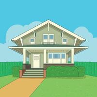 hand drawn american minimalist house vector