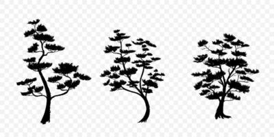 Conceptual tree background design. Black Chinese ink. illustration. vector