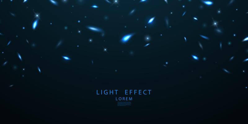 Blue sparkling light effect background. illustration.