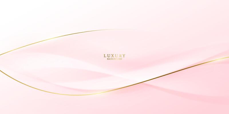 pink abstract background with luxury golden elements illustration