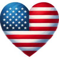 Heart shape with USA flag isolated background png