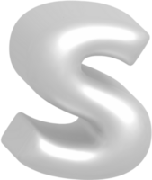 S metallic inflate balloon style alphabet png