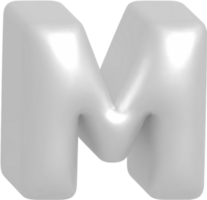 m metallisch aufblasen Ballon Stil Alphabet png