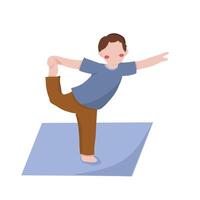 A picture of a boy doing exercise on a mat vector